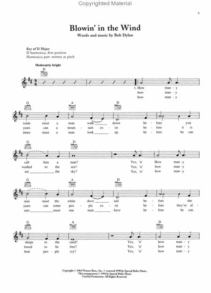 Harp Styles Of Bob Dylan by Bob Dylan Voice - Sheet Music