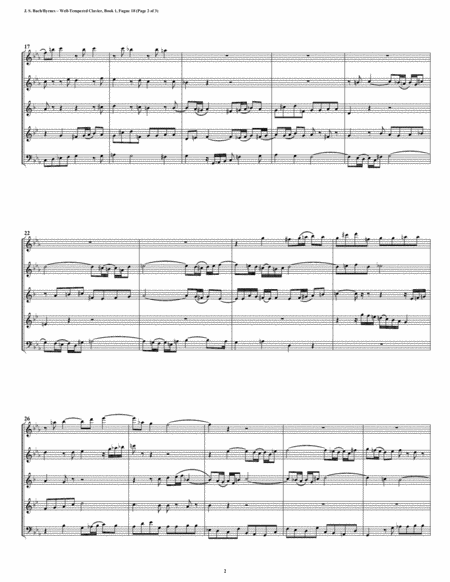 Fugue 18 from Well-Tempered Clavier, Book 1 (Woodwind Quintet) image number null