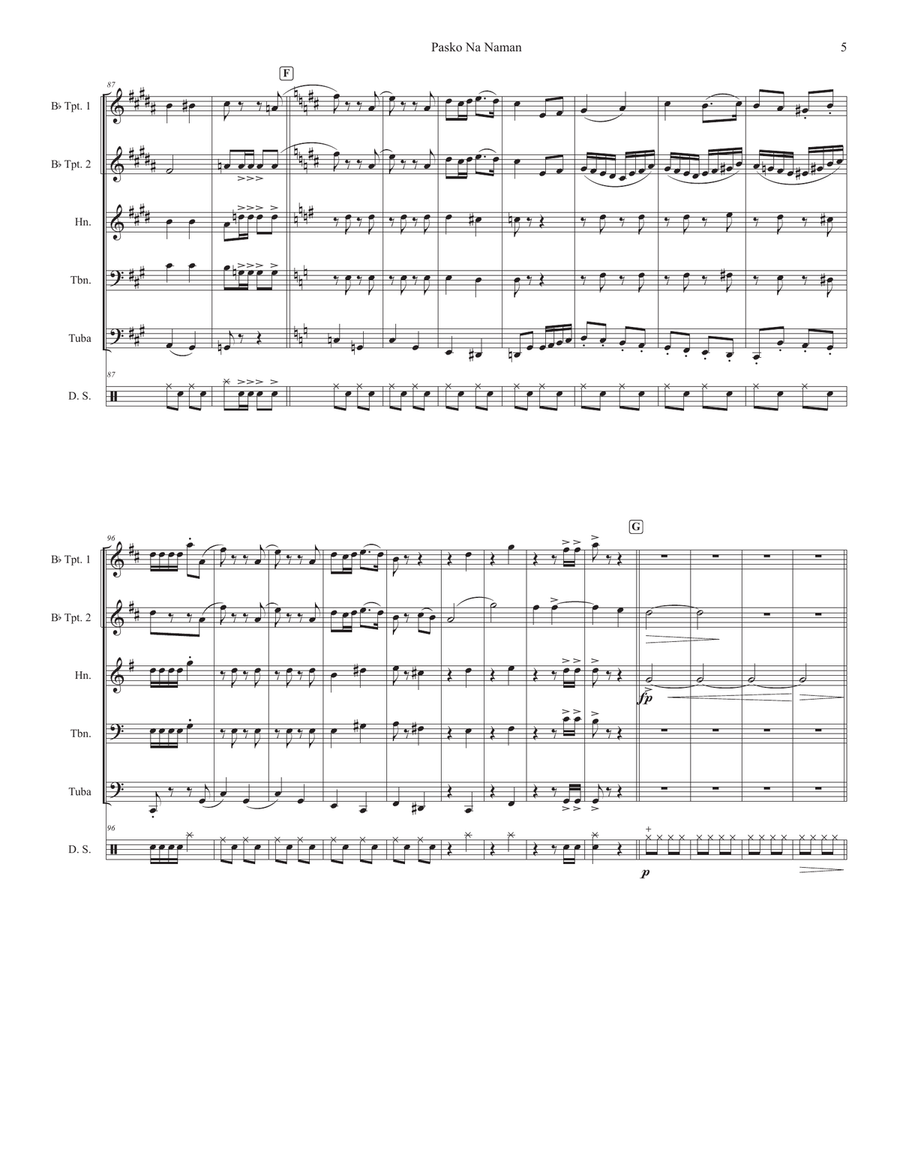 Pasko Na Naman Brass Quintet scores gallery preview page 5