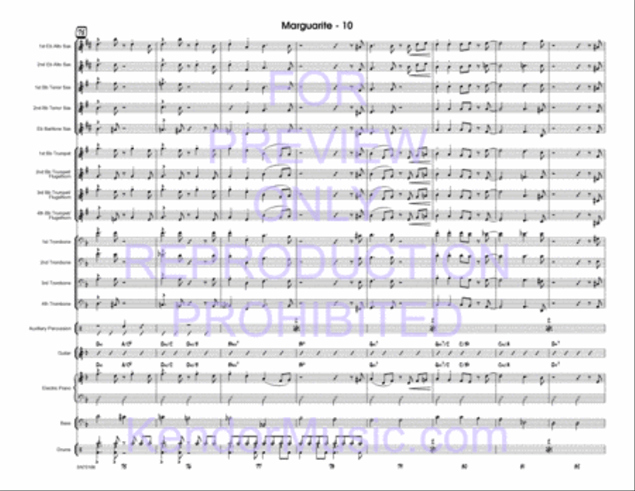 Marguarite (Full Score) Jazz Ensemble scores gallery preview page 11