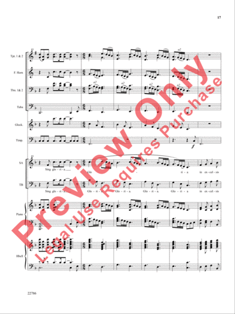 Gloria for Christmas Choir scores gallery preview page 18