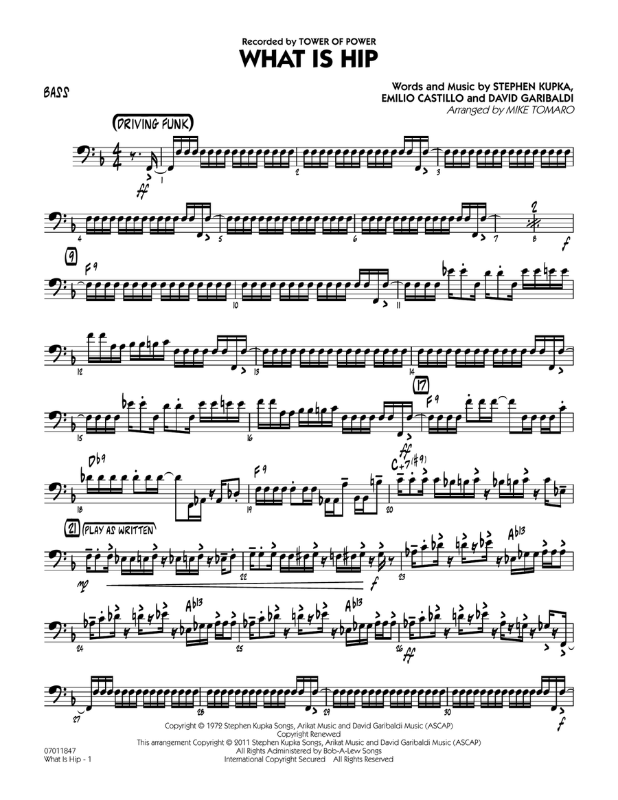 What Is Hip - Bass Jazz Ensemble scores gallery preview page 1