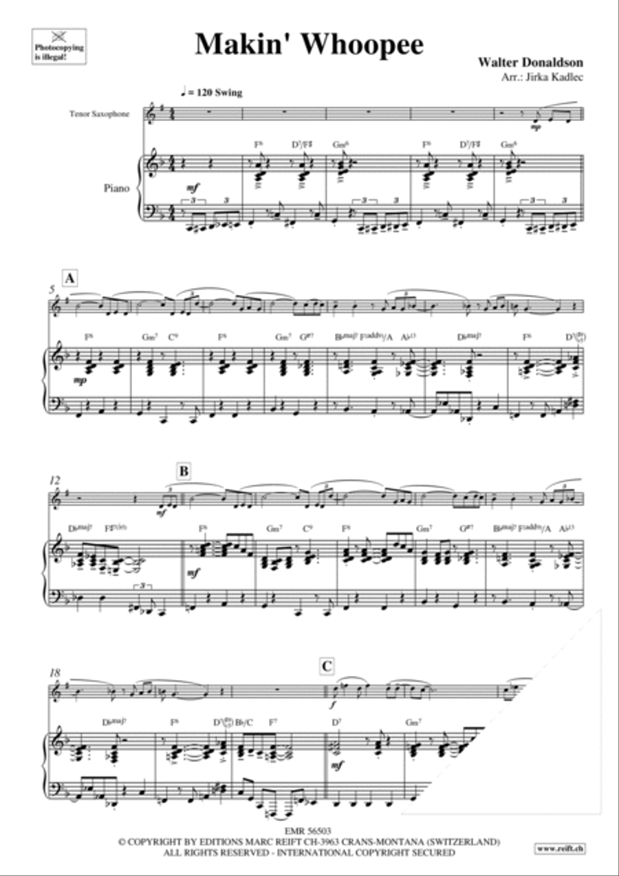 Makin' Whoopee Tenor Saxophone scores gallery preview page 4