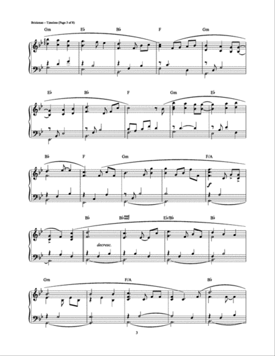 Timeless Timeless Piano, Vocal, Guitar scores gallery preview page 3