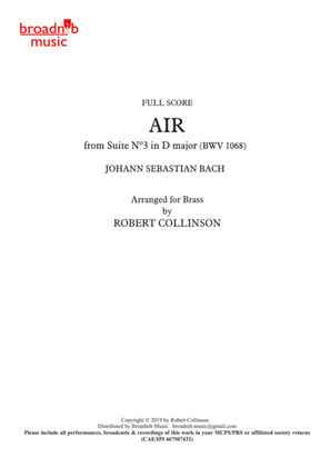 AIR FROM SUITE IN D (BWV 1068) (Bach) - Score only