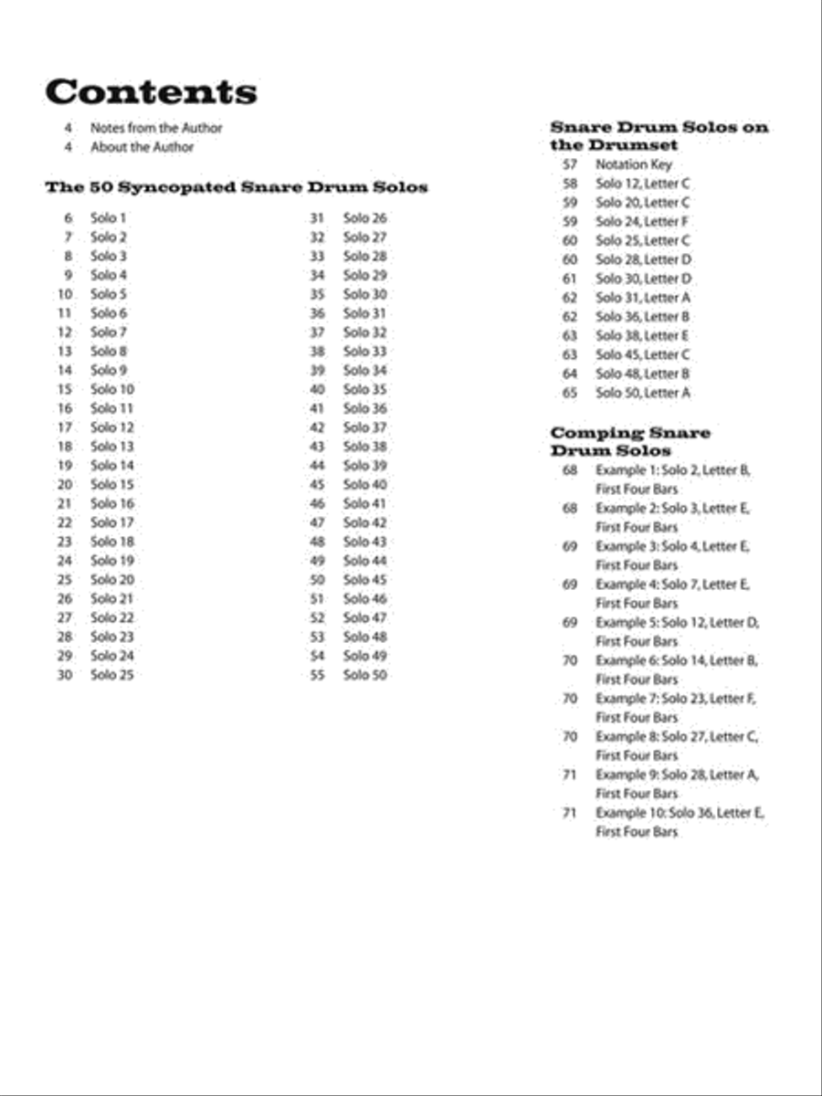 50 Syncopated Snare Drum Solos Snare Drum scores gallery preview page 3