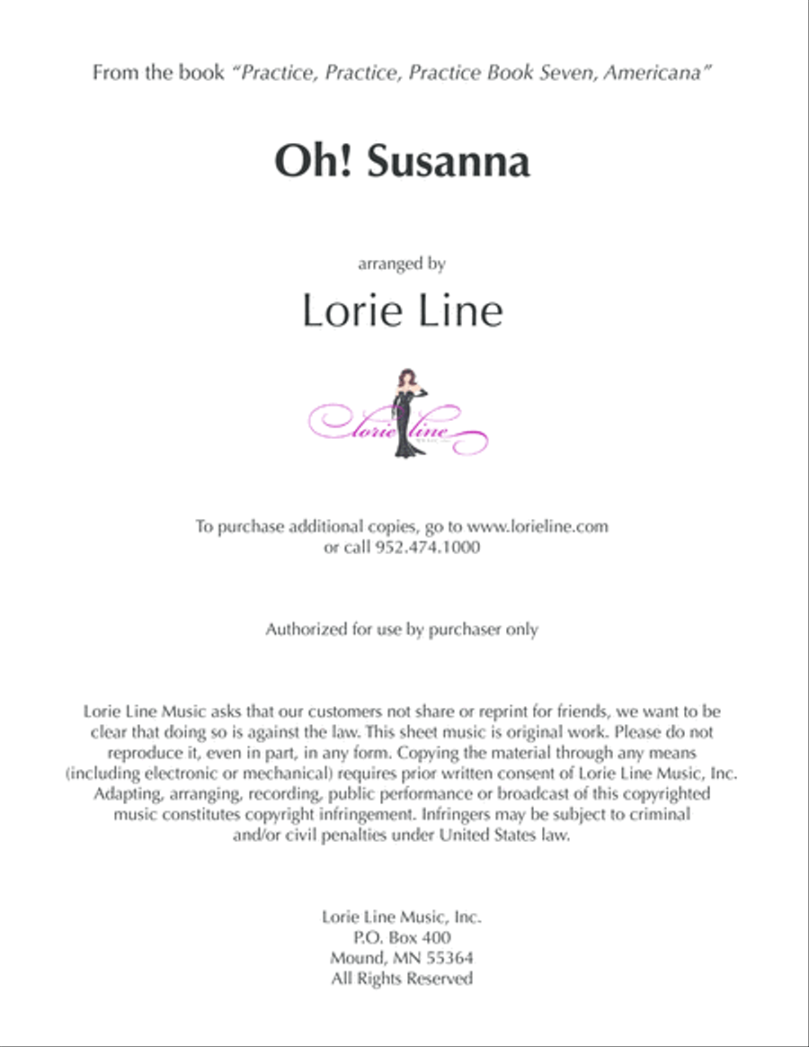 Oh! Susanna Easy Piano scores gallery preview page 1