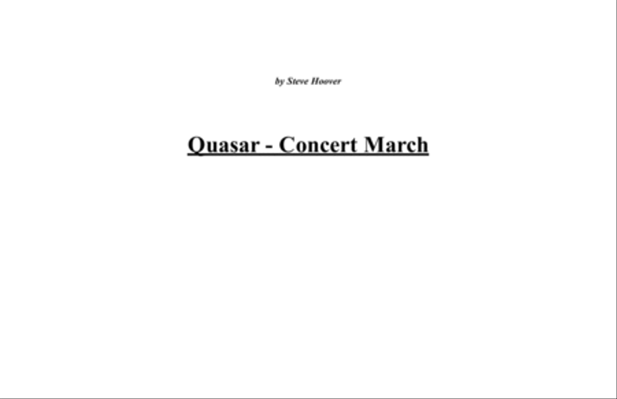 Quasar - Concert March - for Concert Band - Grade 2.5 - 3 Concert Band scores gallery preview page 1