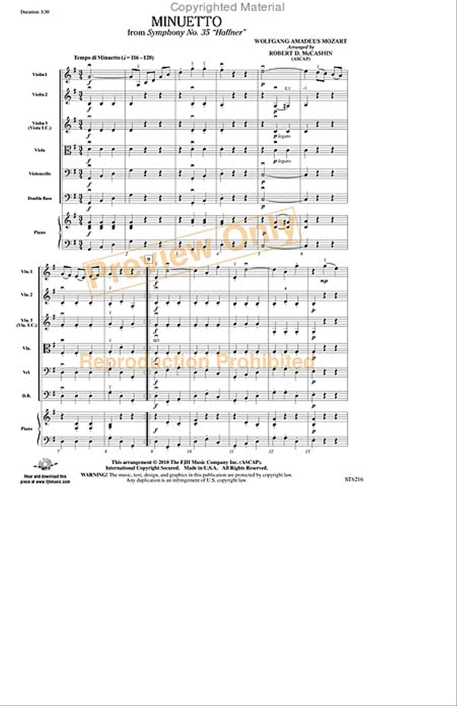 Minuetto from Symphony No. 35 
