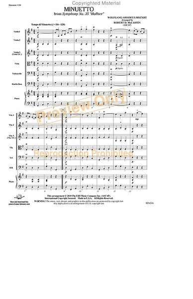 Minuetto from Symphony No. 35 "Haffner" image number null