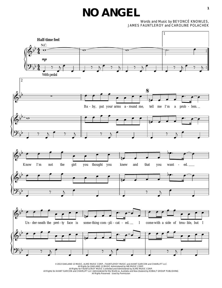 No Angel No Angel Piano, Vocal, Guitar scores gallery preview page 1