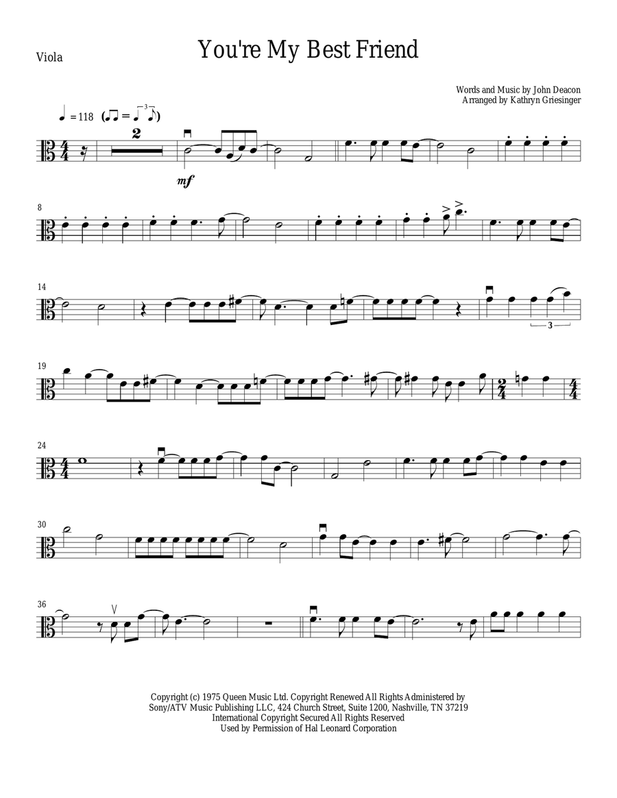 You're My Best Friend String Quartet scores gallery preview page 5