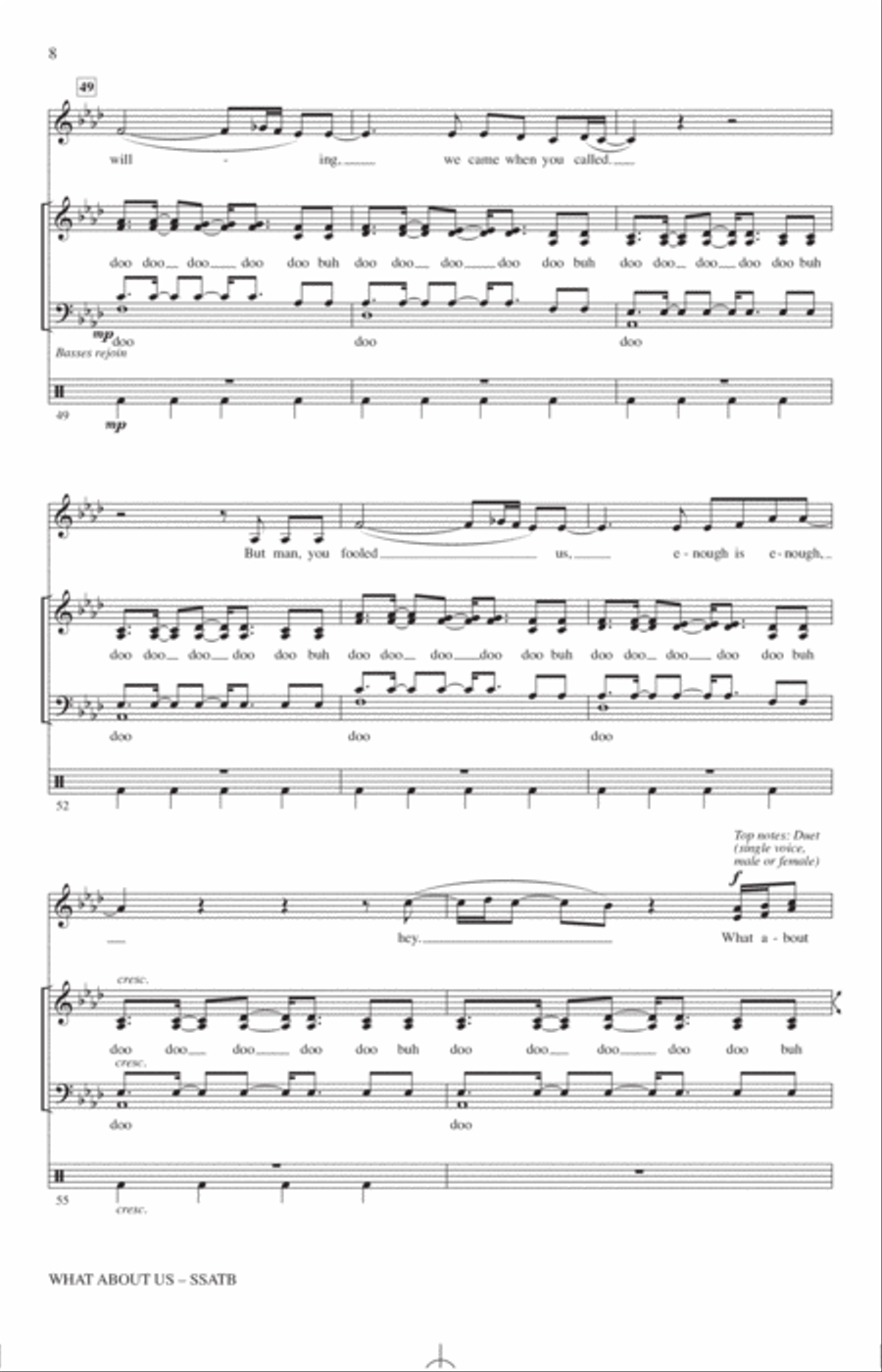 What About Us (arr. Paul Langford) 4-Part scores gallery preview page 7