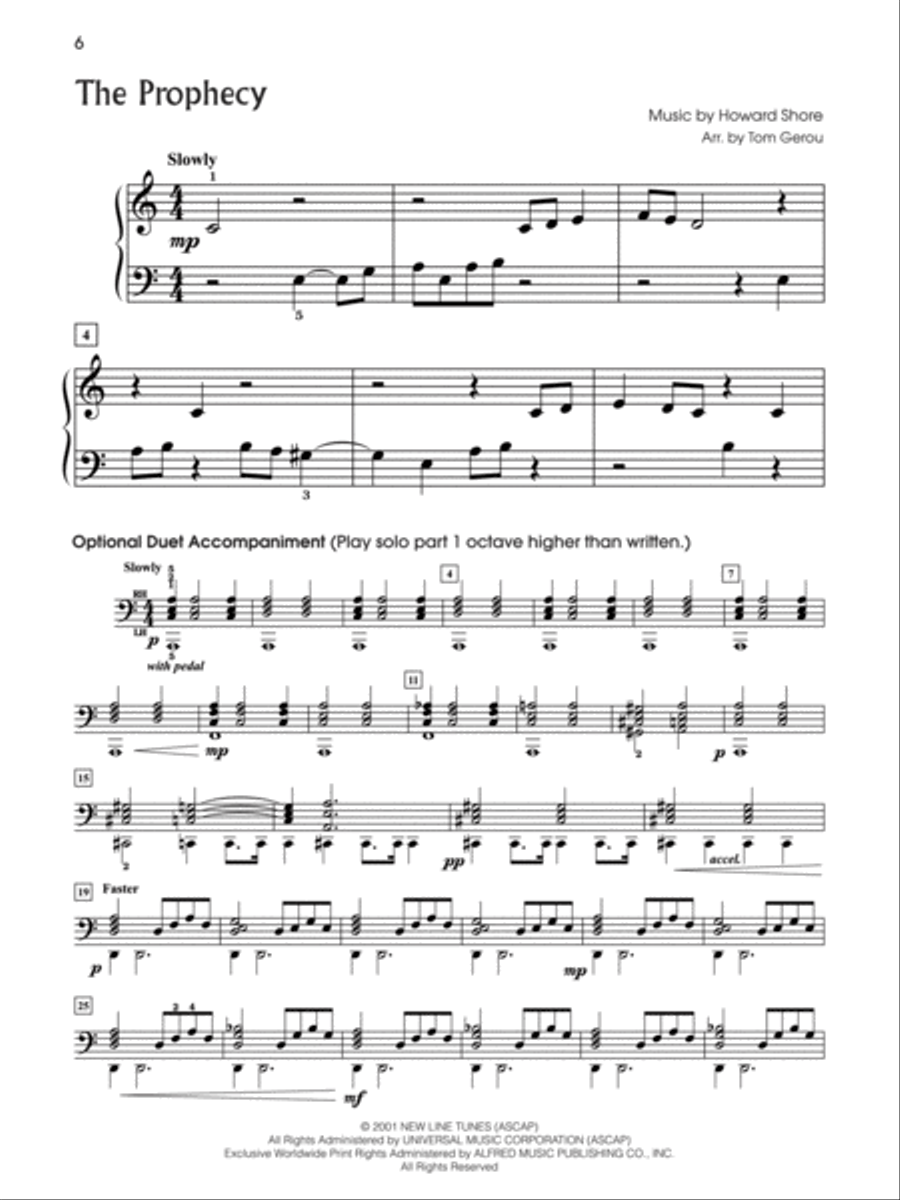 The Lord of the Rings Trilogy Easy Piano scores gallery preview page 2