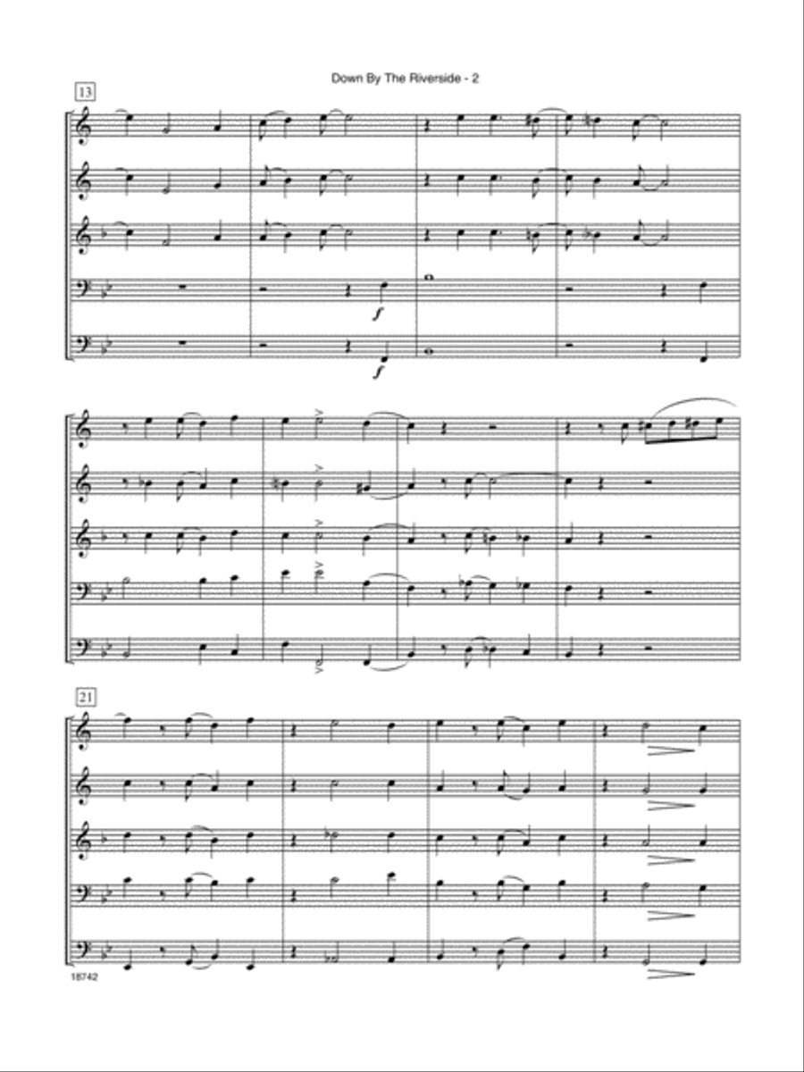 Down By The Riverside Down By The Riverside Horn scores gallery preview page 3