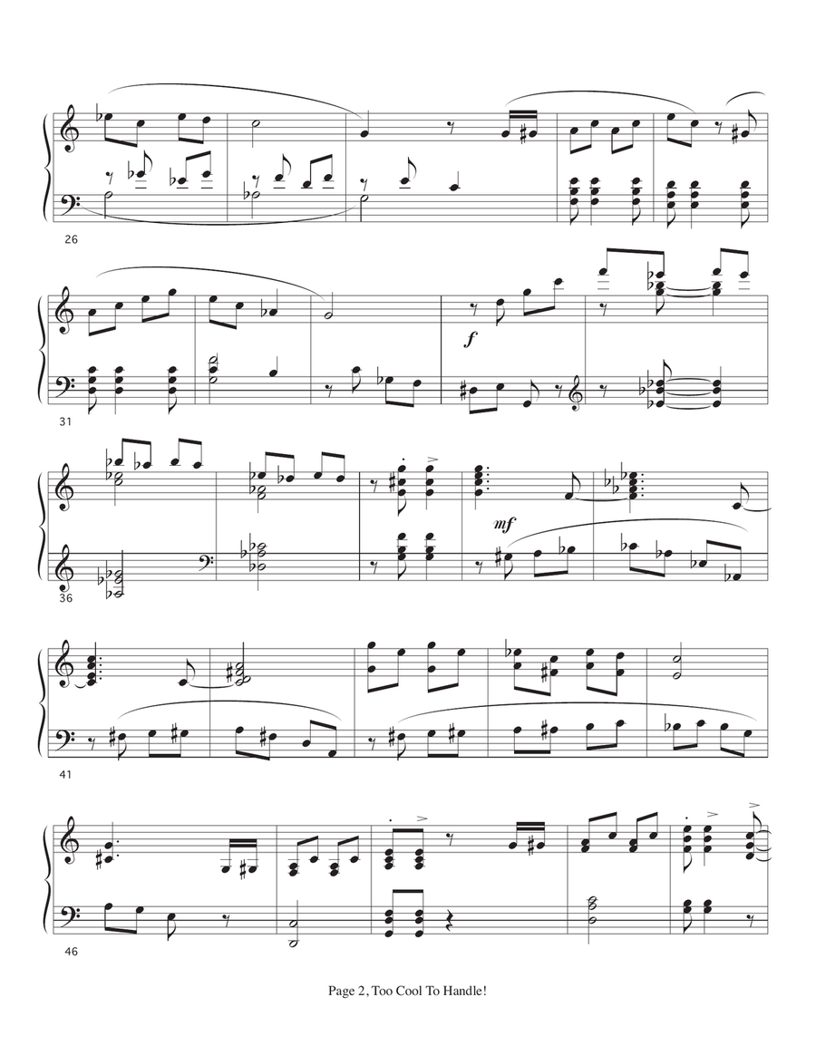 Too Cool To Handle Piano Solo scores gallery preview page 2