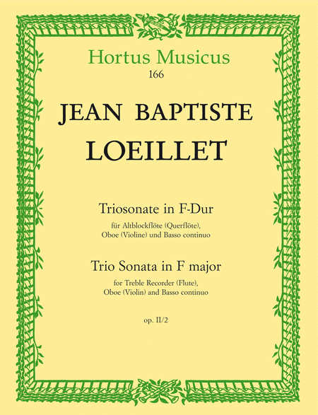 Triosonate for Treble Recorder (Flute), Oboe (Violin) and Basso continuo F major op. 2/2