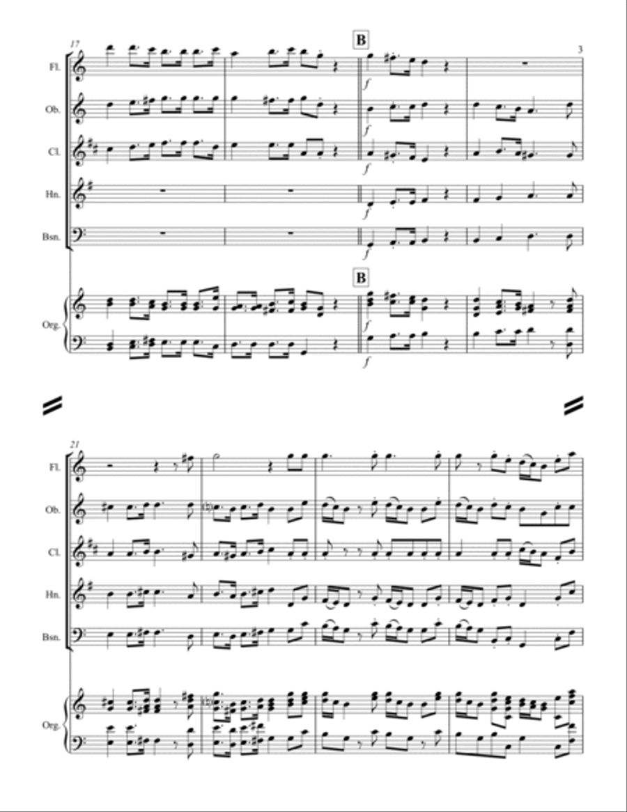 Lift Up Your Heads, O Ye Gates - from Messiah (for Woodwind Quintet & optional Organ) Woodwind Quintet scores gallery preview page 4