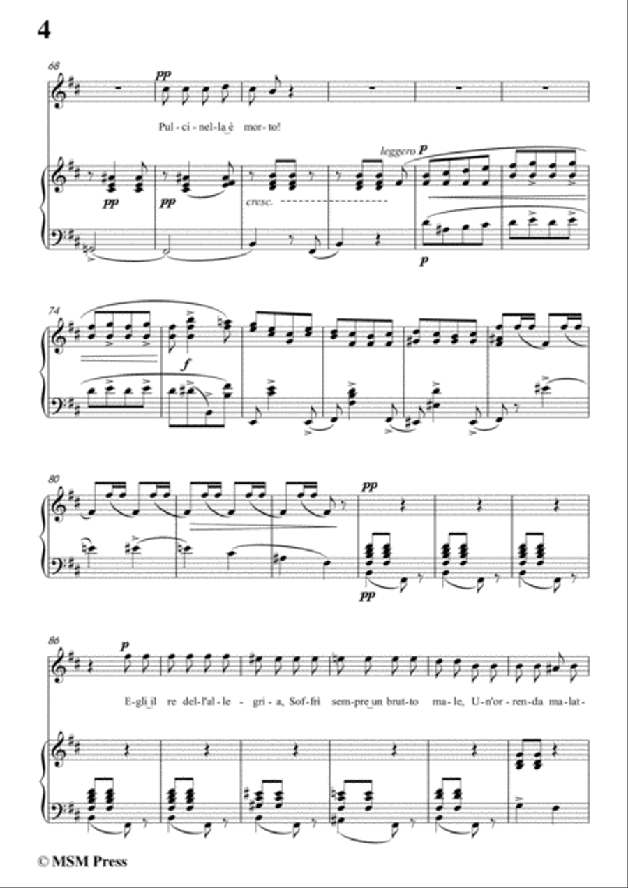 Tosti-È morto Pulcinella! In b minor,for voice and piano Voice Solo scores gallery preview page 6