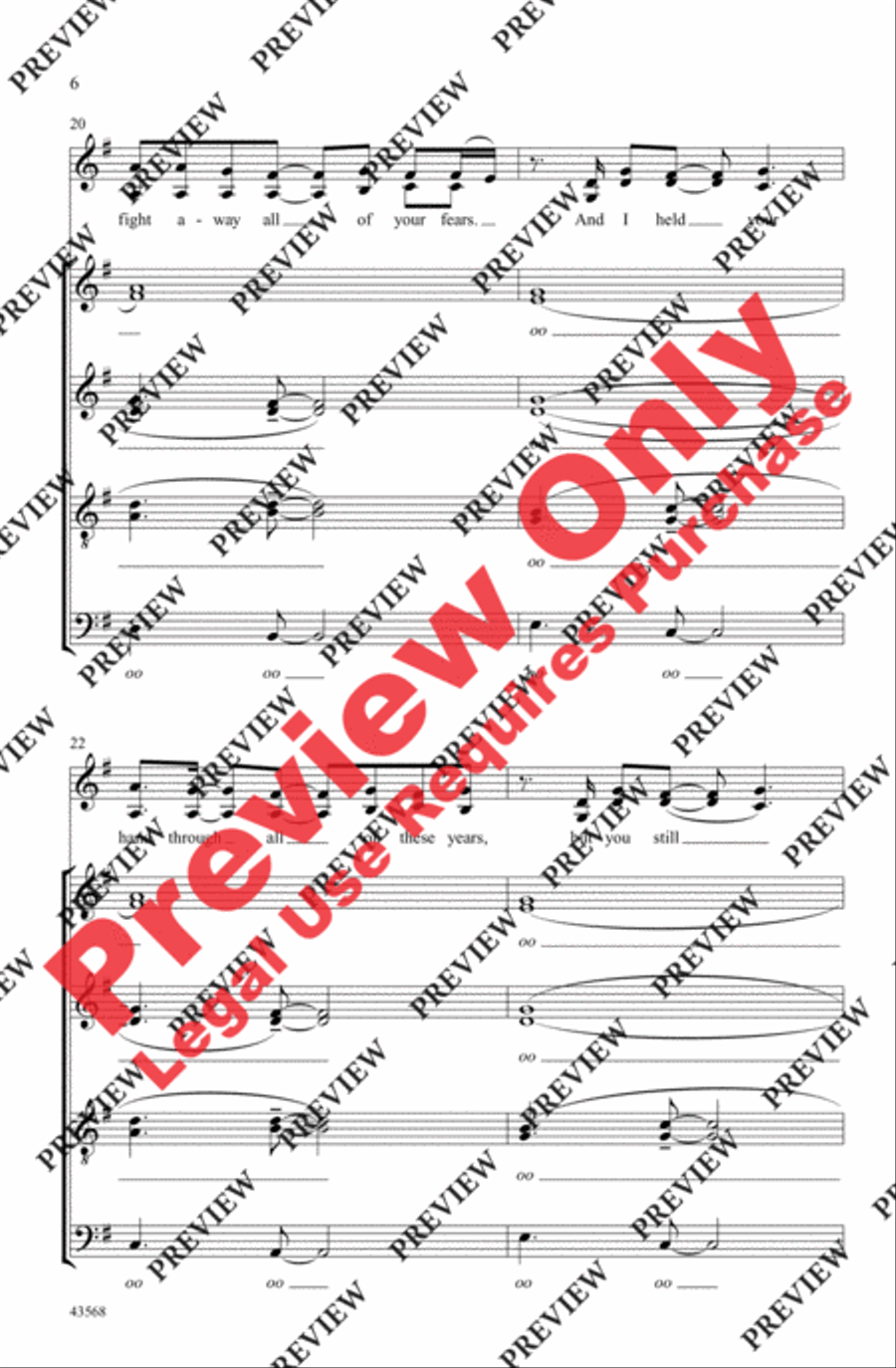 My Immortal 4-Part scores gallery preview page 6