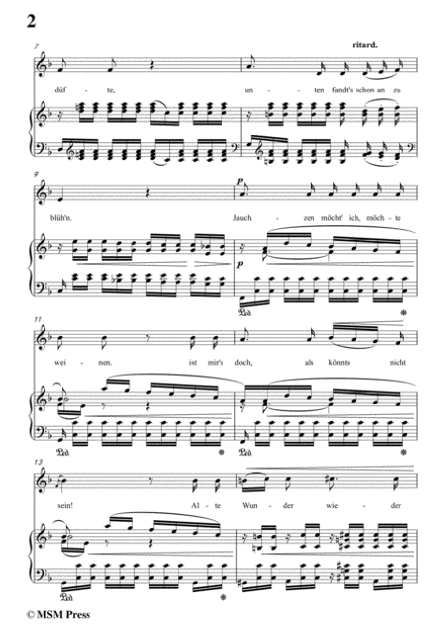 Schumann-Frühlingsnacht,in F Major,for Voice and Piano Voice Solo scores gallery preview page 4