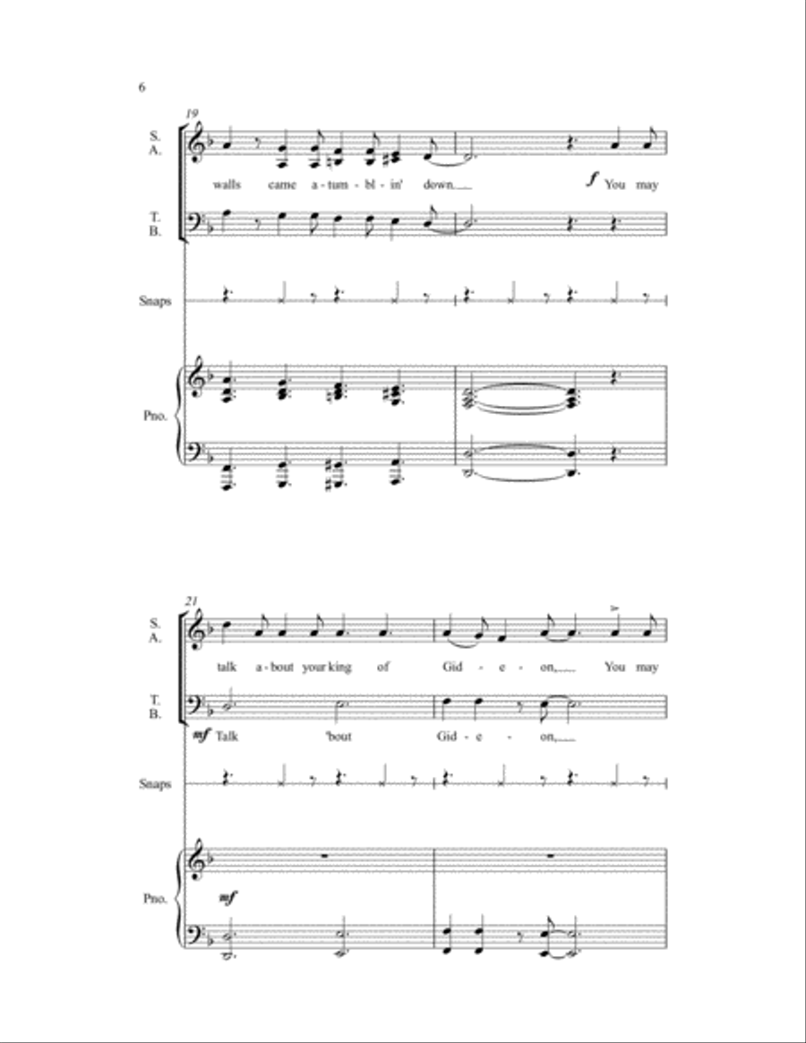 Joshua Fit the Battle of Jericho 4-Part scores gallery preview page 6