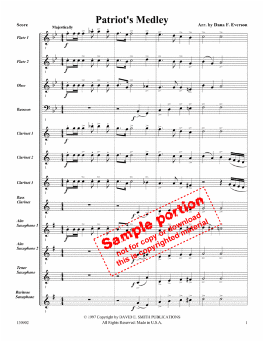 Patriot's Medley Woodwind Ensemble scores gallery preview page 2