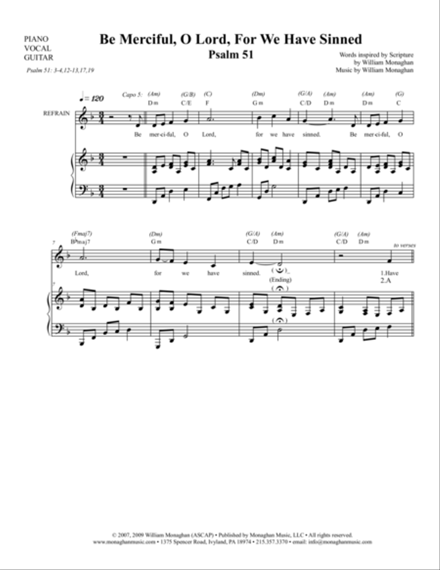Be Merciful, O Lord (Psalm 51) Guitar scores gallery preview page 1