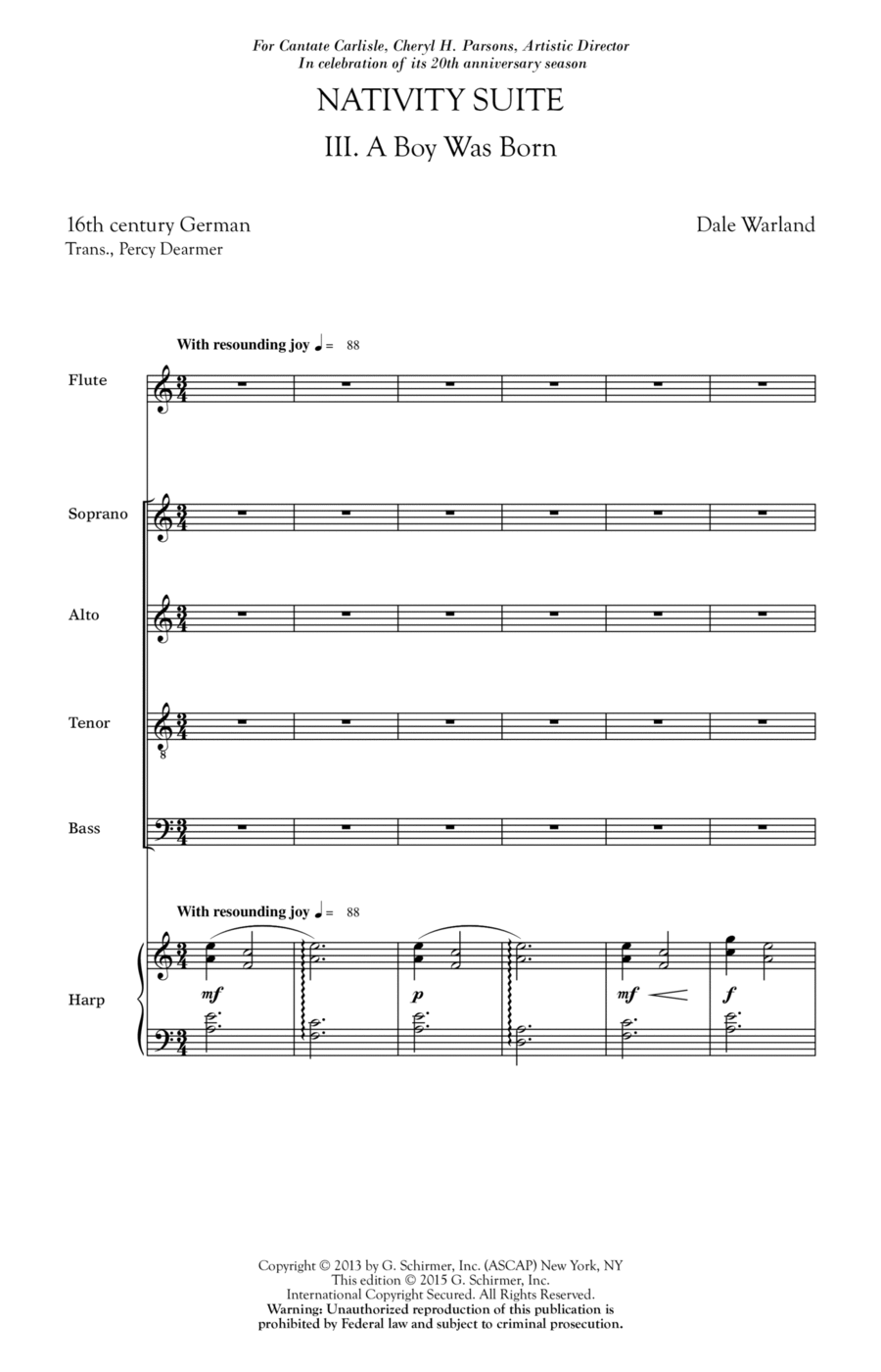 A Boy Was Born 4-Part scores gallery preview page 1