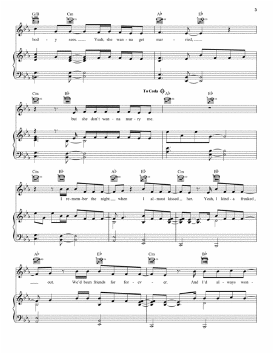 Marry Me Marry Me Piano, Vocal, Guitar scores gallery preview page 3
