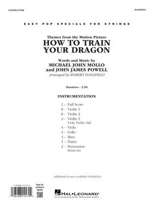 Book cover for How To Train Your Dragon (arr. Robert Longfield) - Conductor Score (Full Score)