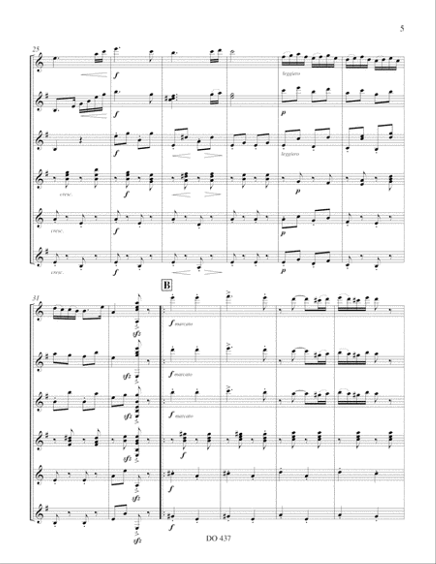 Hungarian Dance no. 5 Guitar Ensemble scores gallery preview page 5
