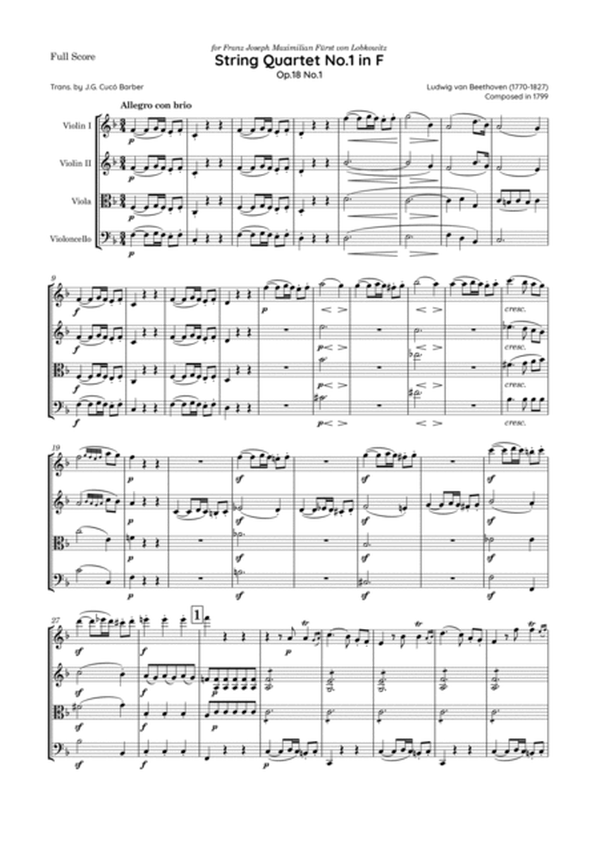 Beethoven - String Quartet No.1 in F major, Op.18 No.1