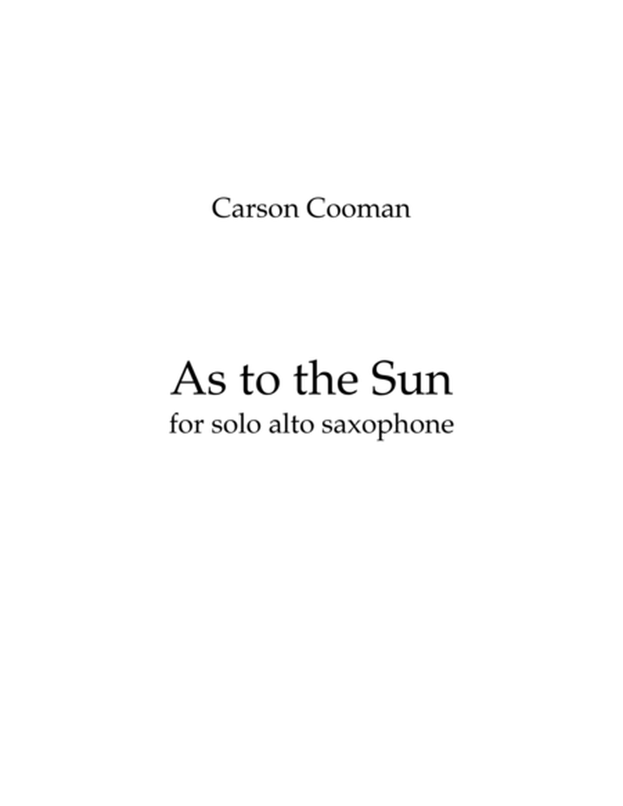 Carson Cooman - As to the Sun for solo alto saxophone