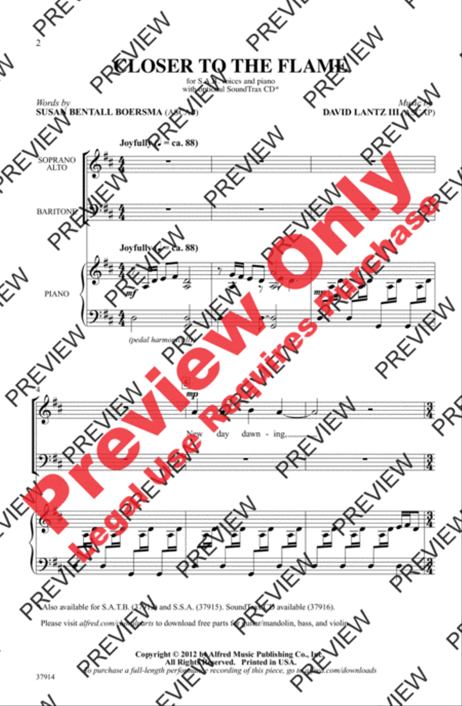 Closer to the Flame 3-Part scores gallery preview page 2