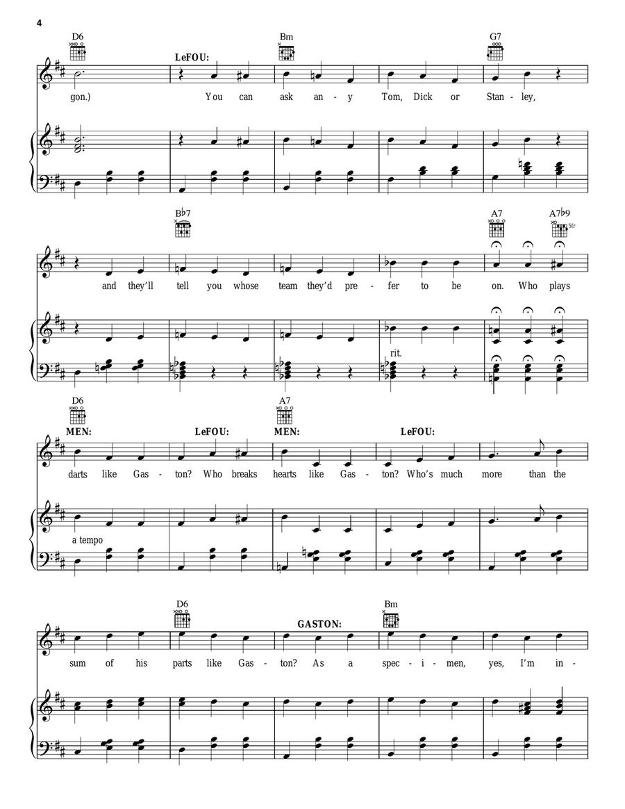 Gaston (from Beauty And The Beast) (2017) Piano, Vocal, Guitar scores gallery preview page 4