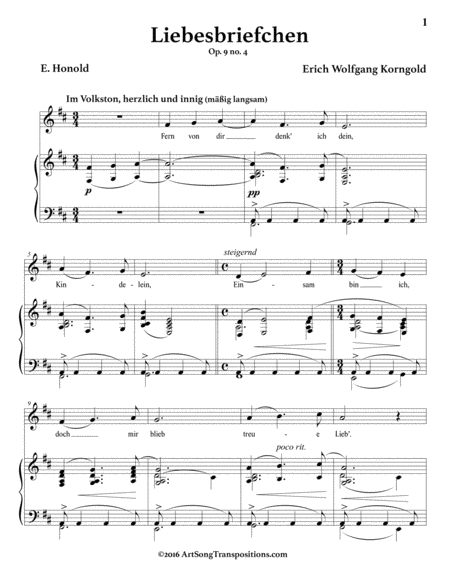 Liebesbriefchen, Op. 9 no. 4 (D major)