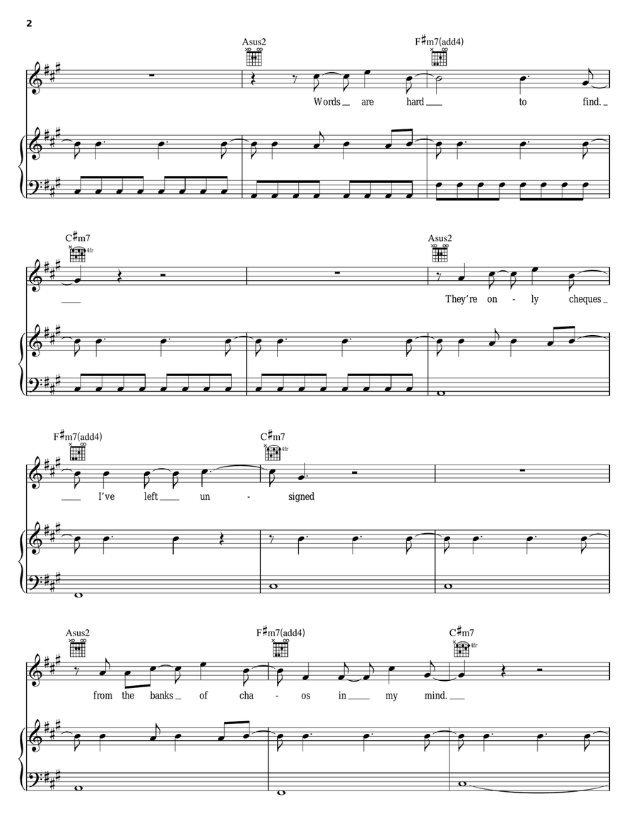 De Do Do Do, De Da Da Da De Do Do Do, De Da Da Da Piano, Vocal, Guitar scores gallery preview page 2