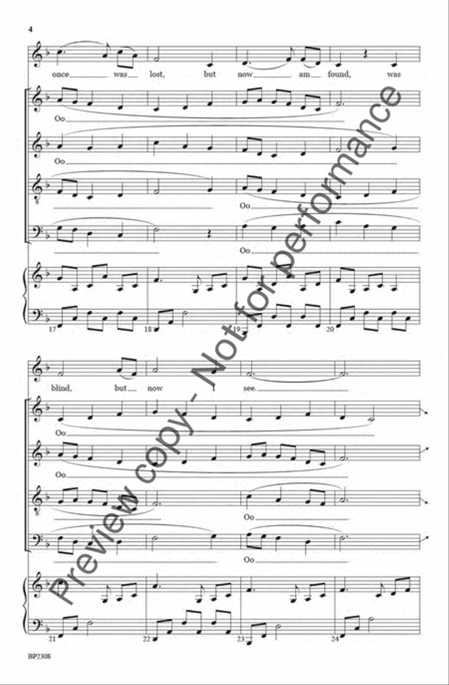 Amazing Grace - Hayes 4-Part scores gallery preview page 4