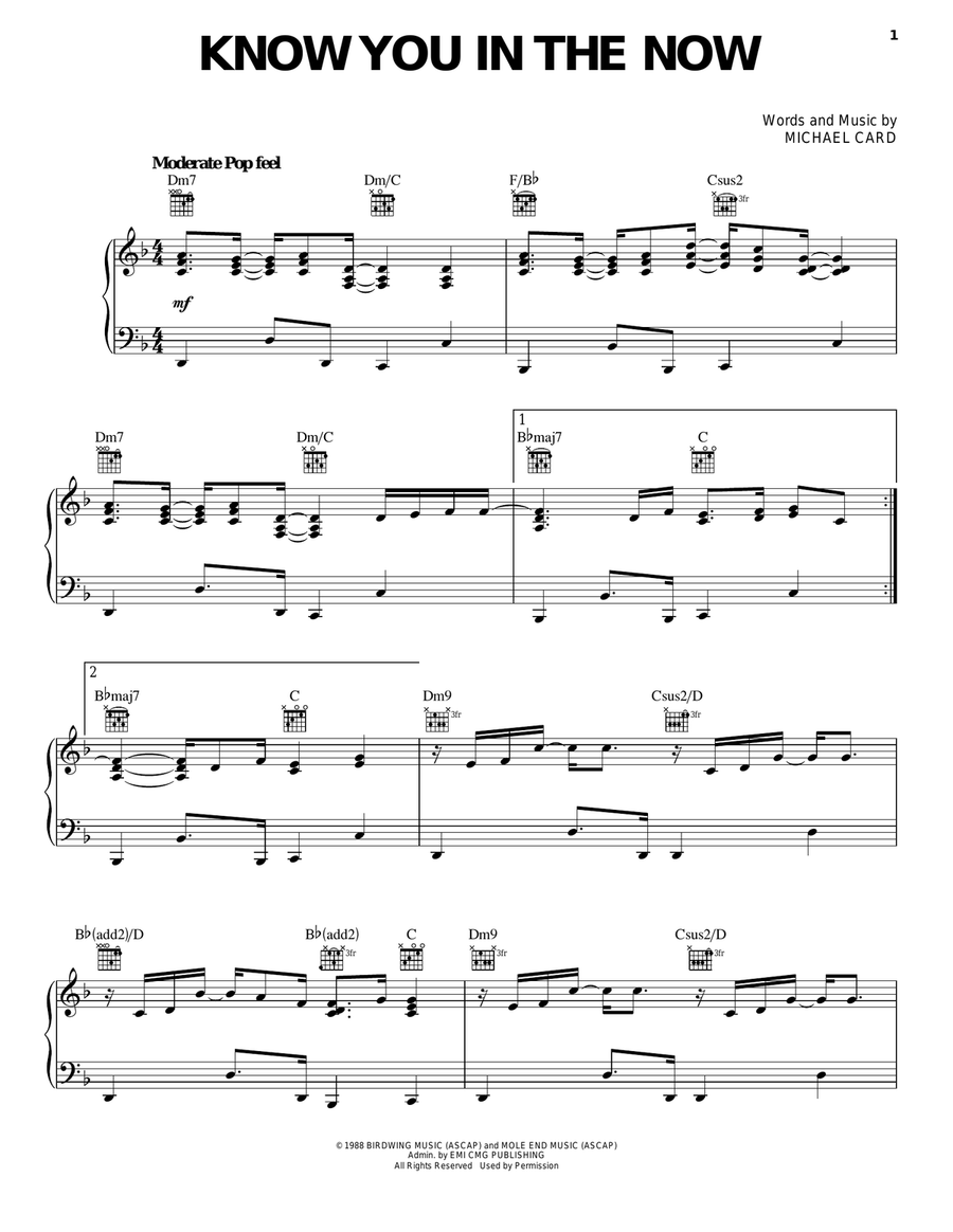 Know You In The Now Know You In The Now Acoustic Guitar scores gallery preview page 1