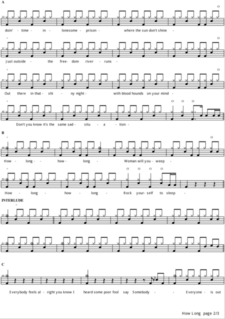How Long How Long Drum Set scores gallery preview page 2