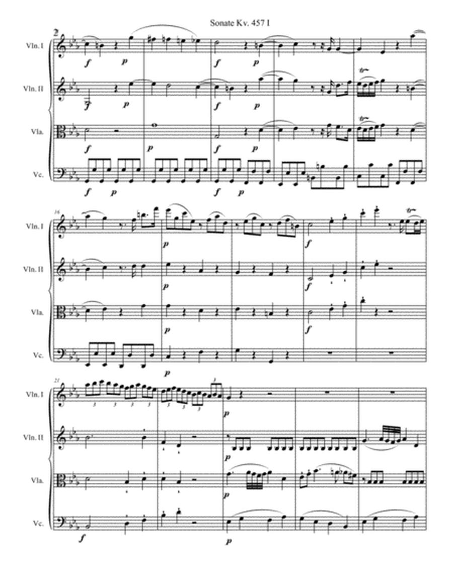 Mozart Sonata kv. 457 for String quartet image number null