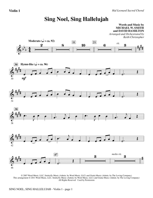 Book cover for Sing Noel, Sing Hallelujah - Violin 1