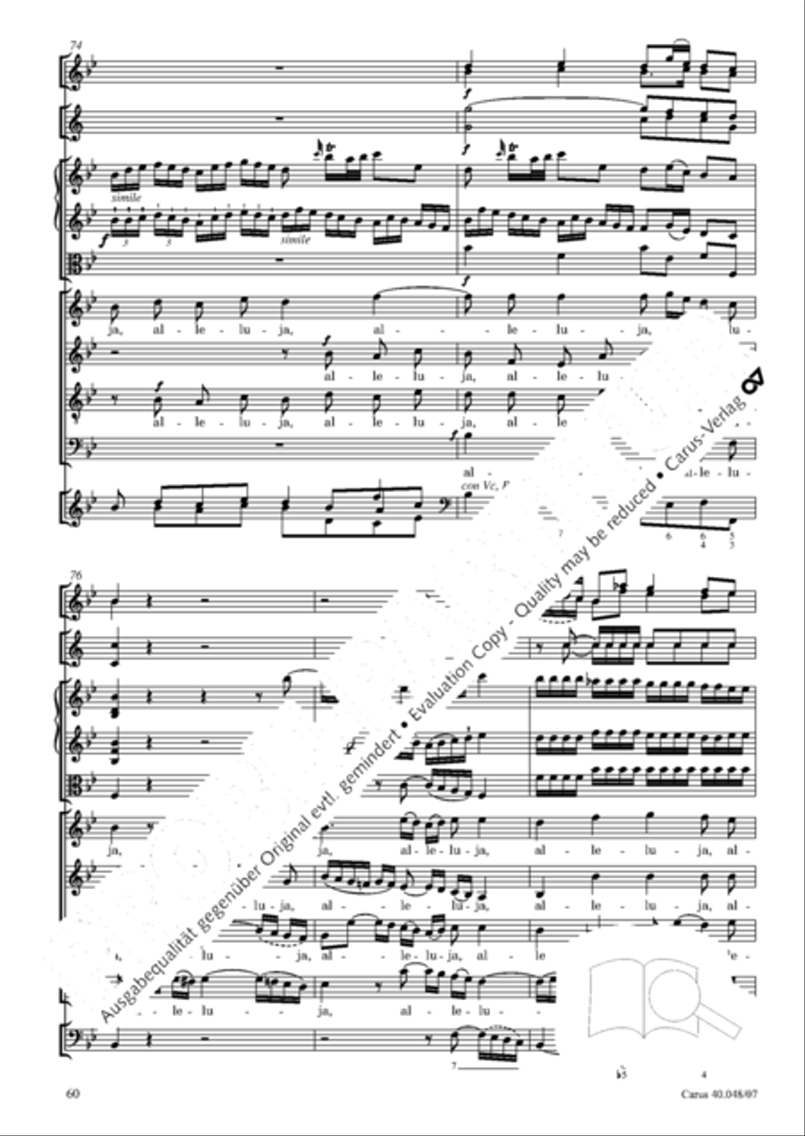 Regina coeli in B-Flat Major, K. 127 4-Part scores gallery preview page 61