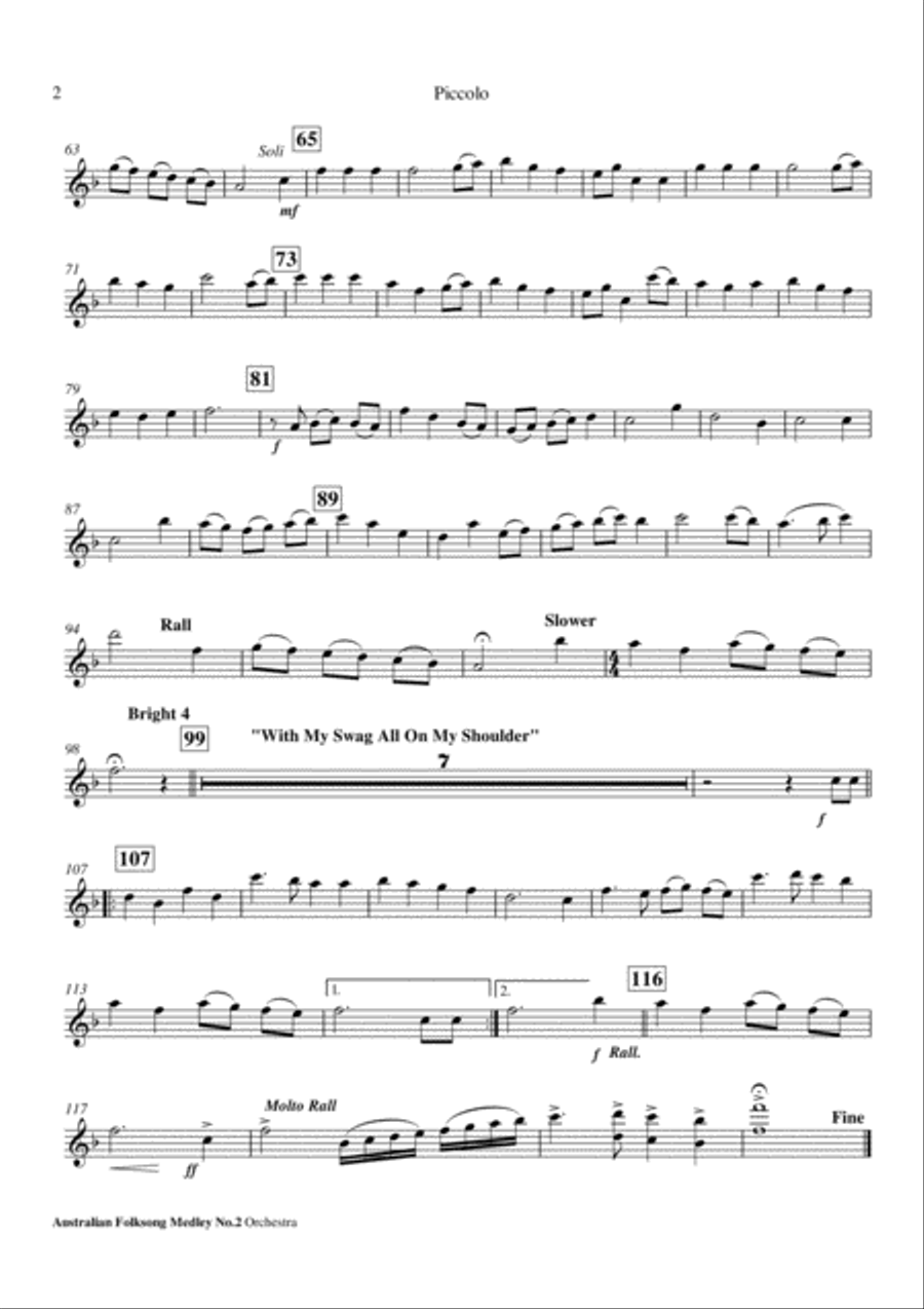 Australian Folksong Medley No. 2 - Orchestra Full Orchestra scores gallery preview page 3