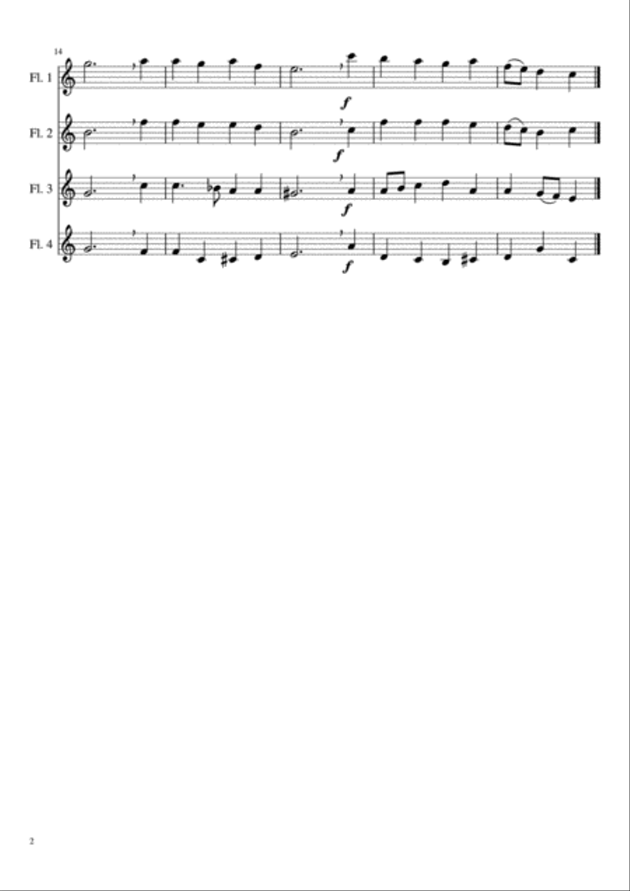A Mighty Fortress is Our God (flute quartet) Flute Quartet scores gallery preview page 3
