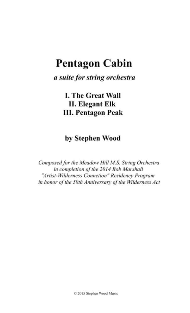 Pentagon Cabin - a suite for string orchestra - grade 3 image number null