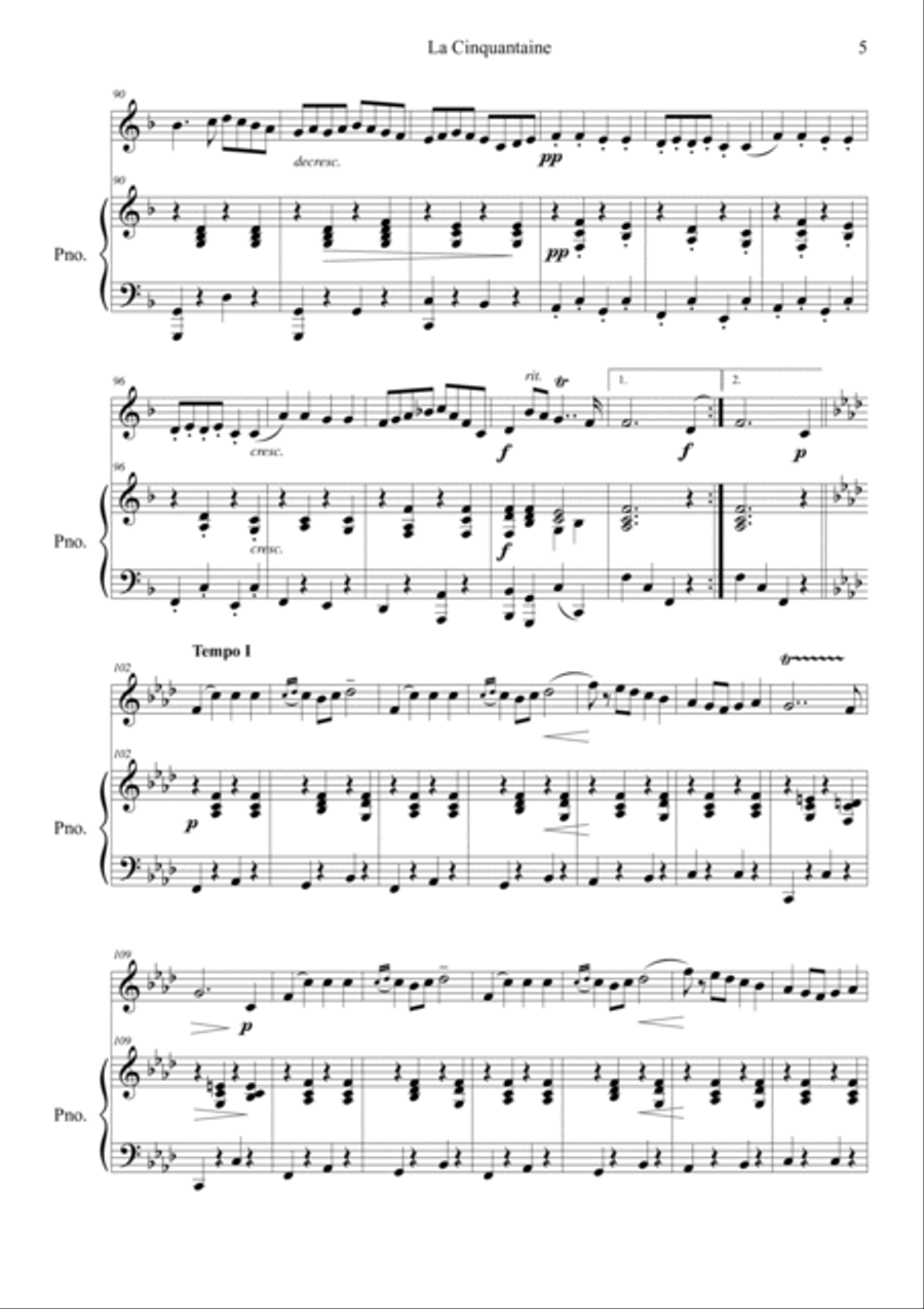 La Cinquantaine (in f minor) Easy Piano scores gallery preview page 5