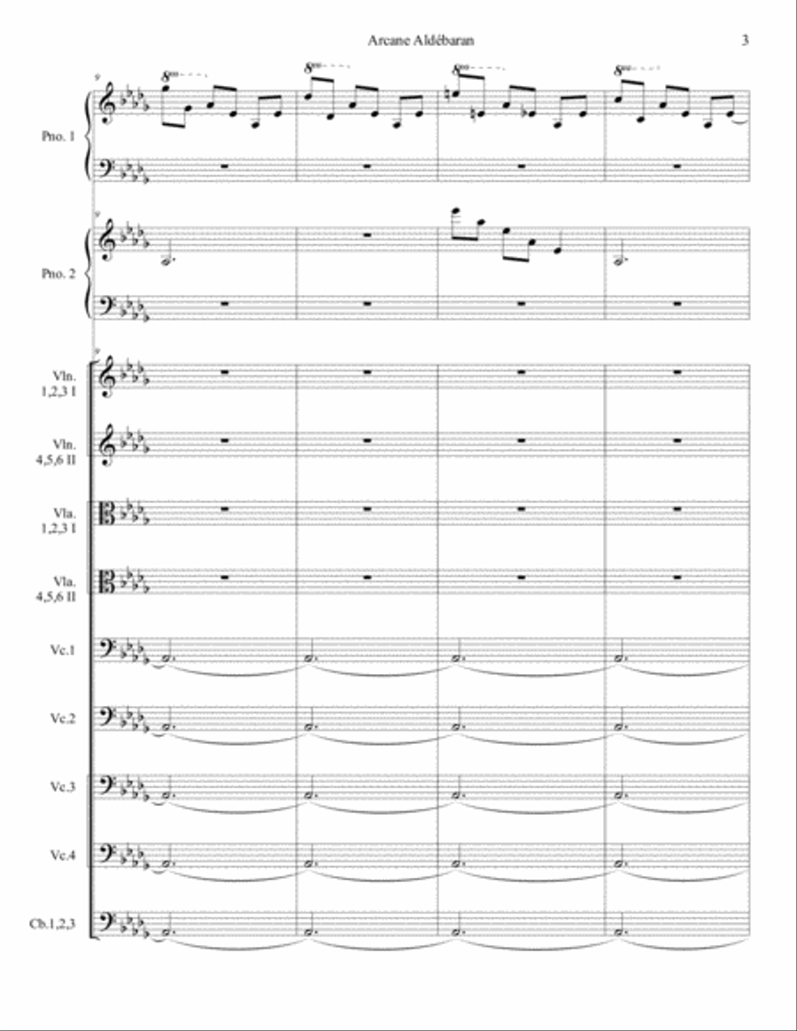 Arcane Aldébaran pour 2 pianos et cordes with The Public Studio Vimeo pro video Chamber Orchestra scores gallery preview page 3
