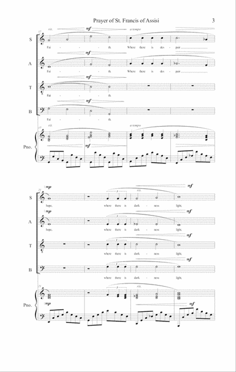 Prayer of St. Francis of Assisi 4-Part scores gallery preview page 5